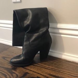 Heeled boots black. Worn once or twice.